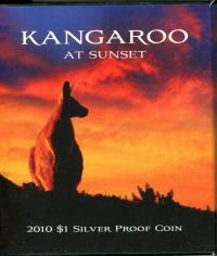 Image 1 for 2010 $1 Silver Proof Coin - Kangaroo at Sunset