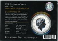 Image 2 for 2011 Kangaroo Series $1 Silver Frosted Coin - Allied Rock Wallaby