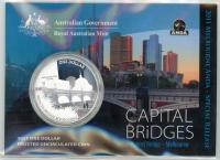Image 1 for 2011 $1 Silver Frosted UNC Coin Capital Bridges - Princes Bridge Melbourne
