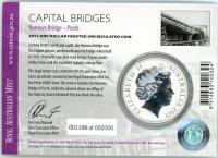 Image 2 for 2011 $1 Silver Frosted UNC Coin - Capital Bridges Narrow Bridge, Perth
