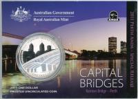 Image 1 for 2011 $1 Silver Frosted UNC Coin - Capital Bridges Narrow Bridge, Perth