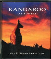 Image 1 for 2011 $1 Silver Proof Coin - Kangaroo At Sunset
