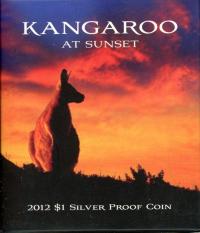 Image 1 for 2012 $1 Silver Proof Coin - Kangaroo at Sunset