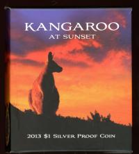 Image 2 for 2013 $1 Silver Proof Coin - Kangaroo at Sunset