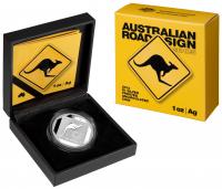 Image 1 for 2013 1oz Silver Road Sign Series - Kangaroo