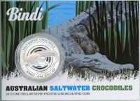 Image 1 for 2013 $1 Silver Frosted Coin - Australian Saltwater Crocodiles Bindi
