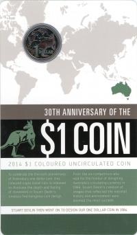Image 1 for 2014 30th Anniversary of the $1 Coin - Coloured Edition