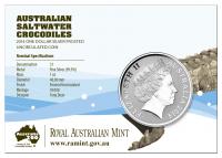 Image 2 for 2014 $1 Silver Frosted Coin - Australian Saltwater Crocodiles Graham