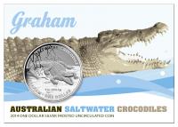 Image 1 for 2014 $1 Silver Frosted Coin - Australian Saltwater Crocodiles Graham
