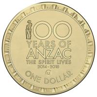 Image 2 for 2014 Australia 100 Years of WWI $1.00 with 