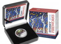 Image 1 for 2014 Sydney New Years Eve $1.00 Silver Holographic Proof Coin