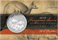 Image 1 for 2014 $1 Silver Frosted Coin Kangaroo Series - Explorer's First Sightings