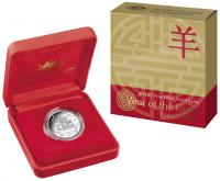 Image 1 for 2015 Lunar Series - Year of the Goat $1 Silver 11.6grams 25mm Diam. Proof Coin  in Red Box