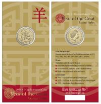Image 1 for 2015 Year of the Goat Uncirculated Dollar on Card