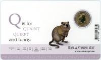 Image 2 for 2015 $1 Coloured Frosted Alphabet UNC Coin - Q Is For Quokka