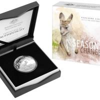 Image 1 for 2017 1oz Fine Silver Proof dollar Coin - Seasons Change Kangaroo Series