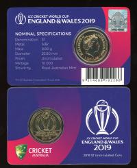 Image 1 for 2019 ICC Cricket Commemorative Dollar Coin on Card