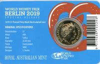 Image 2 for 2019 $1 Mob of Roos World Money Fair Berlin Pretzel Privy Mark Uncirculated Coin