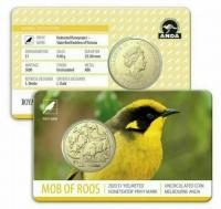 Image 1 for 2020 Mob of Roos $1 with Helmeted Honeyeater Privy Mark Melbourne ANDA