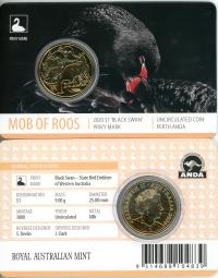 Image 1 for 2020 Mob of Roos $1 with Black Swan Privy Mark Perth ANDA