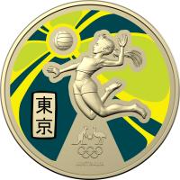 Image 2 for 2020 Australian Olympic Team Coloured One Dollar Uncirculated Coin