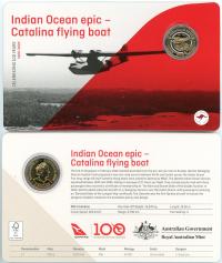 Image 1 for 2020 Qantas Centenary $1 Coloured UNC Coin - Indian Ocean Epic Catalina Flying Boat