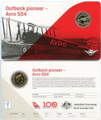 Image 1 for 2020 Qantas Centenary $1 Coloured UNC Coin - Outback Pioneer Avro 504