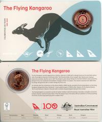 Image 1 for 2020 Qantas Centenary $1 Coloured UNC Coin - The Flying Kangaroo