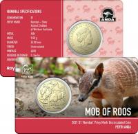 Image 1 for 2021 Australian Mob of Roos $1 Coin - Numbat Privymark - Perth ANDA Show