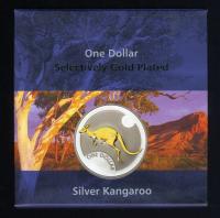 Image 1 for 2006 Selectively Gold Plated 1oz Silver Kangaroo Proof Coin