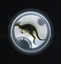Image 2 for 2006 Selectively Gold Plated 1oz Silver Kangaroo Proof Coin