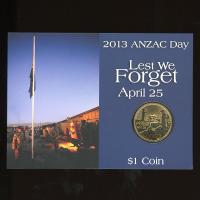Image 1 for 2013 Anzac Day Lest We Forget One Dollar Coin