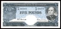 Image 1 for 1954 Five Pound Banknote Coombs-Wilson EF - TA74 085844