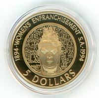 Image 1 for 1994 $5 Proof Coin - Enfranchisement Of Women 