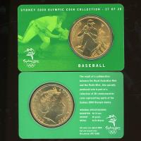 Image 1 for 2000 Sydney Olympics Baseball $5 Coin Uncirculated