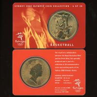 Image 1 for 2000 Sydney Olympics Basketball $5 Coin Uncirculated