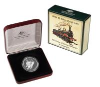 Image 1 for 2004 Five Dollar Silver Proof Coin - 150 Years of Steam Railway In Australia