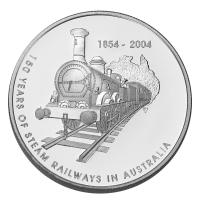 Image 2 for 2004 Five Dollar Silver Proof Coin - 150 Years of Steam Railway In Australia