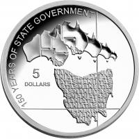Image 2 for 2006 $5.00 Silver Proof Tasmania 150 Years of State Government