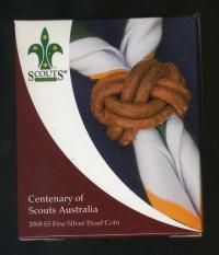 Image 1 for 2008 $5 Fine Silver Proof Coin - Centenary of Scouts Australia