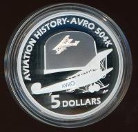 Image 1 for 2008 $5 Silver Proof From Masterpieces In Silver Set - Aviation History AVRO 504K
