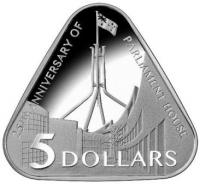 Image 1 for 2013 $5.00 Triangular Silver Proof Coin - 25th Anniversary of Australian Parliament House