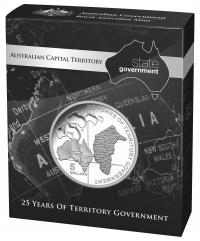 Image 1 for 2014 $5.00 Silver Proof Australian Capital Territory 25 Years of Territory Government
