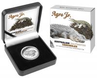 Image 1 for 2015 $5 High Relief Silver Proof Coin - Saltwater Crocodiles Agro Jr.