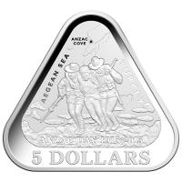 Image 2 for 2015 $5 Fine Silver Proof Anzac Five Dollar Triangular Coin