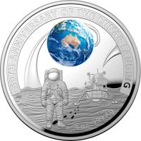 Image 2 for 2019 $5.00 Coloured Silver Two Coin Proof Set - Apollo 11 Moon Landing