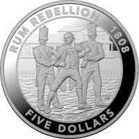 Image 2 for 2019 Mutiny and the Rebellion $5.00 Silver Proof - The Rum Rebellion