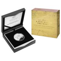 Image 1 for 2019 $5 Silver Proof Domed Coin -  A New Map of the World - 1812 Captain Cook