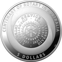 Image 2 for 2021 Centenary of Rotary $5.00 Silver Proof Coin