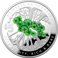 Image 2 for 2022 $5 Beauty, Rich & Rare - Great Daintree Rainforest Silver 1oz Coloured Proof Domed Coin